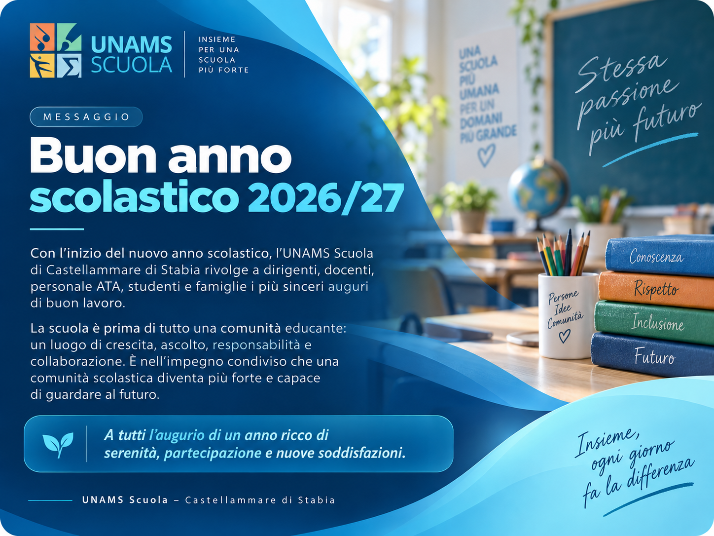 Buon anno scolastico 2026/27 - UNAMS Scuola Castellammare di Stabia